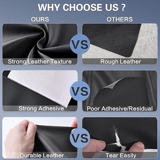 Self Adhesive Leather Repair Patch Kit, 35 in x 79 in Large Vinyl Leather