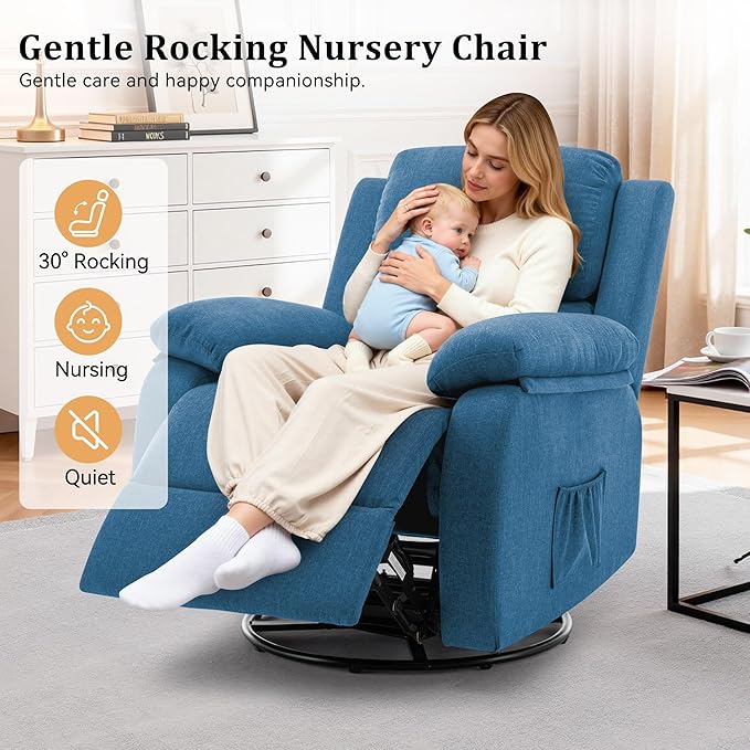 Korser Recliner Chair, 360 Swivel Rocker Chair