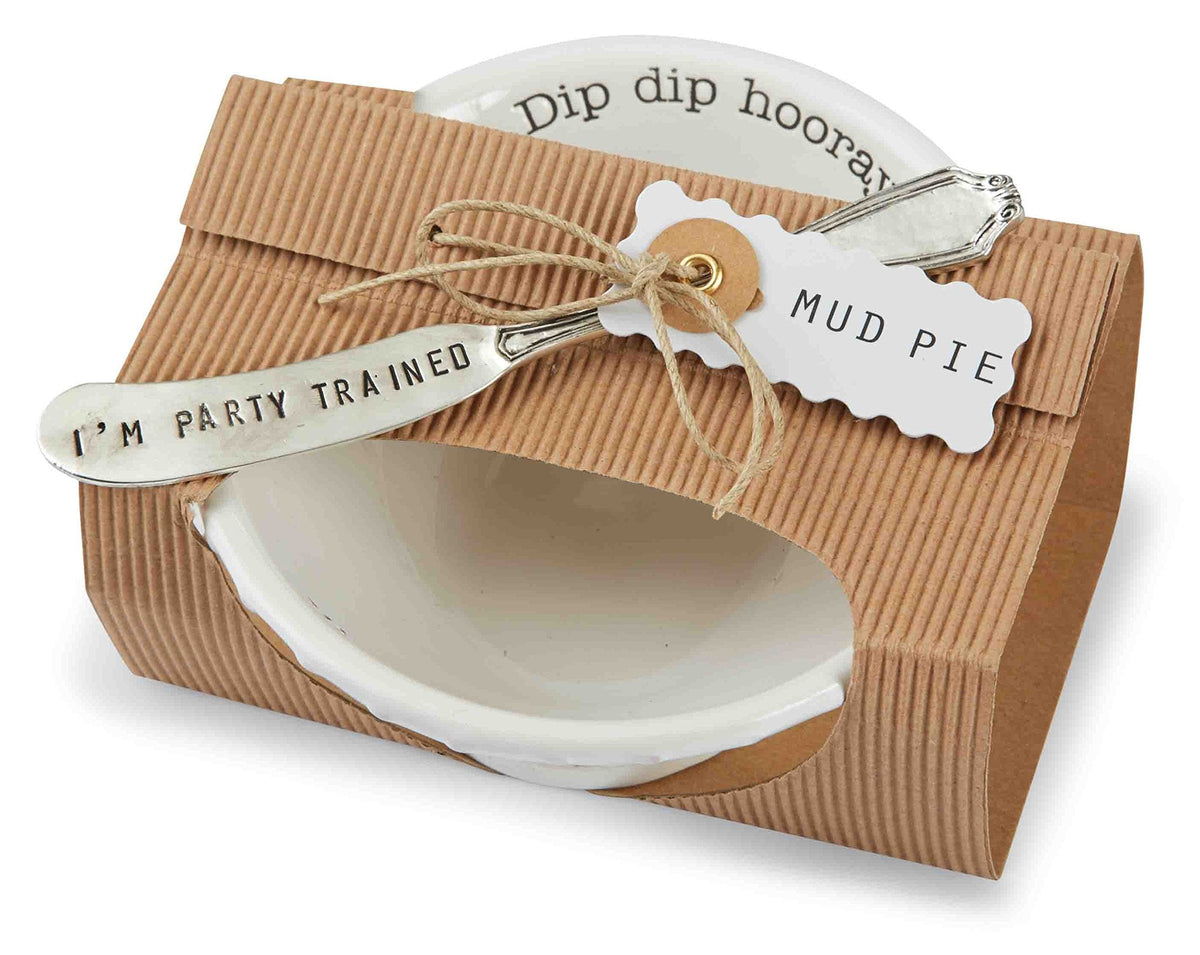 Mud Pie Dip Bowl Set, Hooray, 2" x 6"