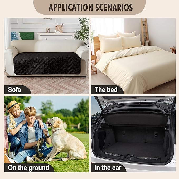 Genina Waterproof Couch Cover, Washable Anti-Slip 67 inch Sofa Covers