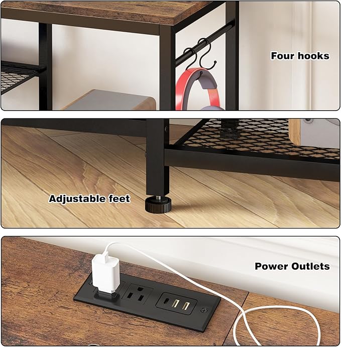 YGEOMER Entertainment Center for TVs Up to 55 Inch, TV Stand