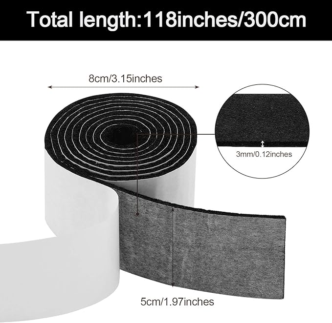Shappy 2 Packs 120 x 2 x 0.12 Inch Felt Strips