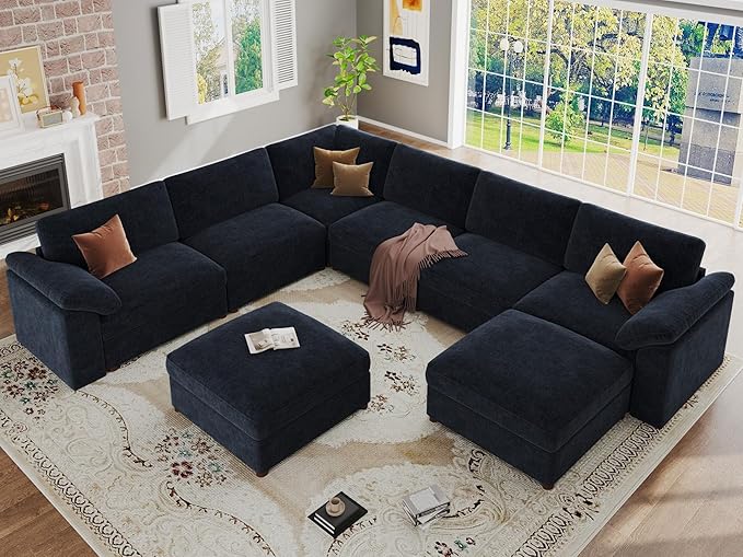 EASE MOOSE Modular Sofa, Oversized U Shape Sectional Modular Sofa, Wide Deep
