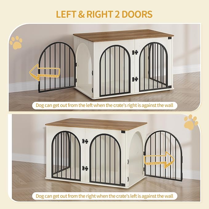 39.4" Wooden Dog Crate Furniture, Indoor Dog Kennel Dogs Cage