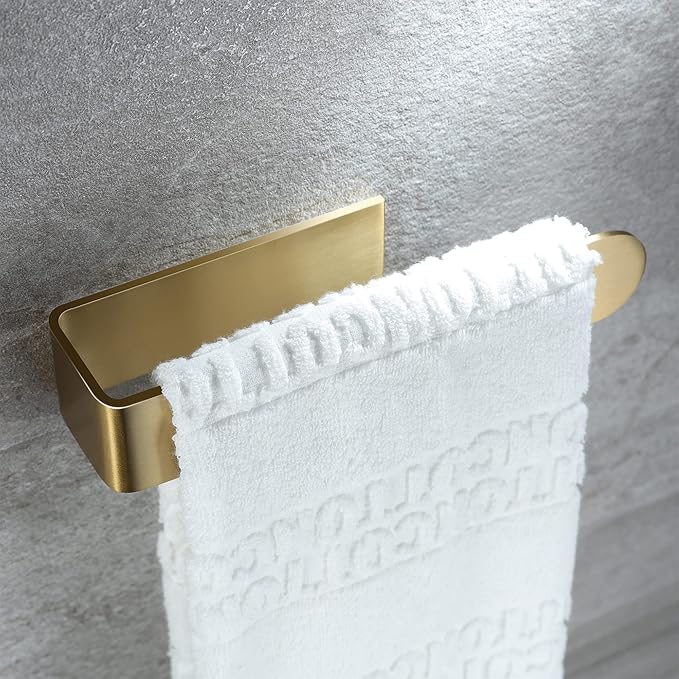 Taozun Towel Holder Gold Hand Towel Rack Adhesive Towel Bar Stick on Towel Ring