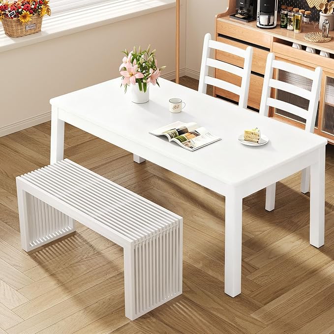 Bamboo Indoor Long Dining Bench, Outdoor Modern Wood Benches 35 Inch Bamboo