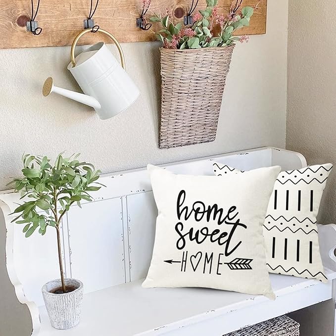 YCOLL Pillow Covers 18x18 Set of 4, Modern Sofa Throw Pillow Cover, Decorative