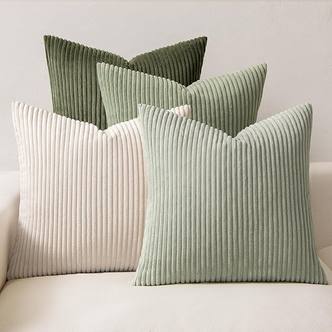 MIULEE Decorative Throw Pillow Covers Set of 4 Summer Light Green Gradient