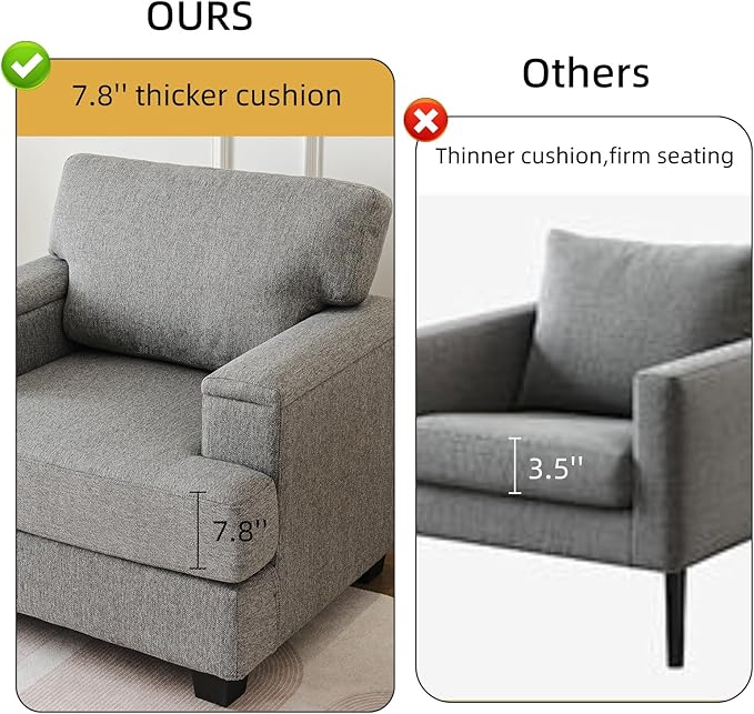 Oversized Accent Chair with Armrest Organizer, Comfy Living Room Chairs with