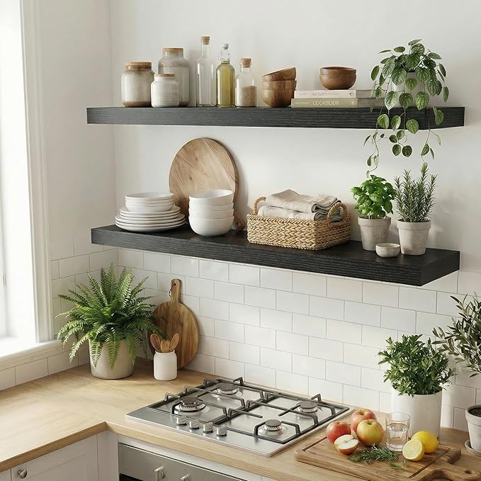 Dreamland 48 inch Floating Shelves, Rustic Wood Floating Wall Shelf