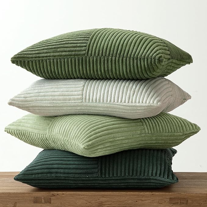 MIULEE Spring Green Decorative Throw Pillow Covers 20x20 Inch Set of 4 Boho