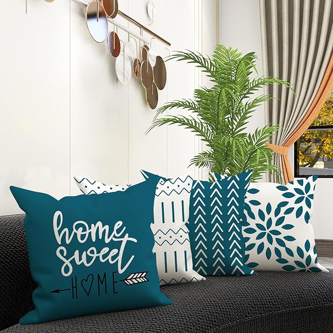 YCOLL Pillow Covers 20x20 Set of 4, Modern Sofa Throw Pillow Cover, Decorative
