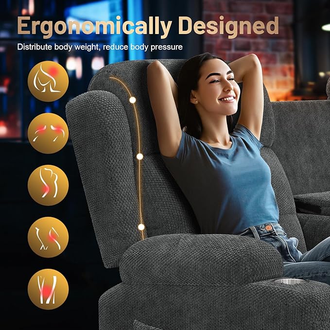 3-Seater Reclining Loveseat Sofa