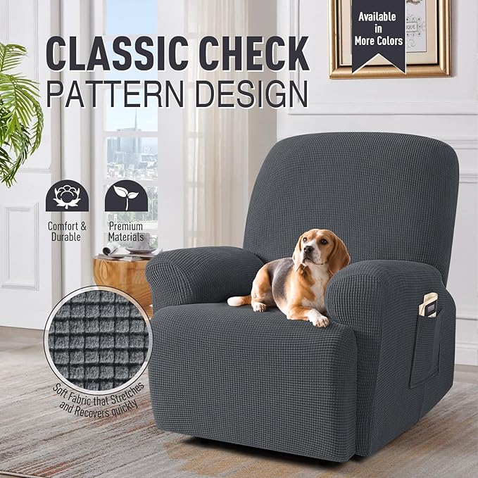 TAOCOCO Oversized Recliner Chair Covers, 1 Seater Streach Recliner Covers Soft