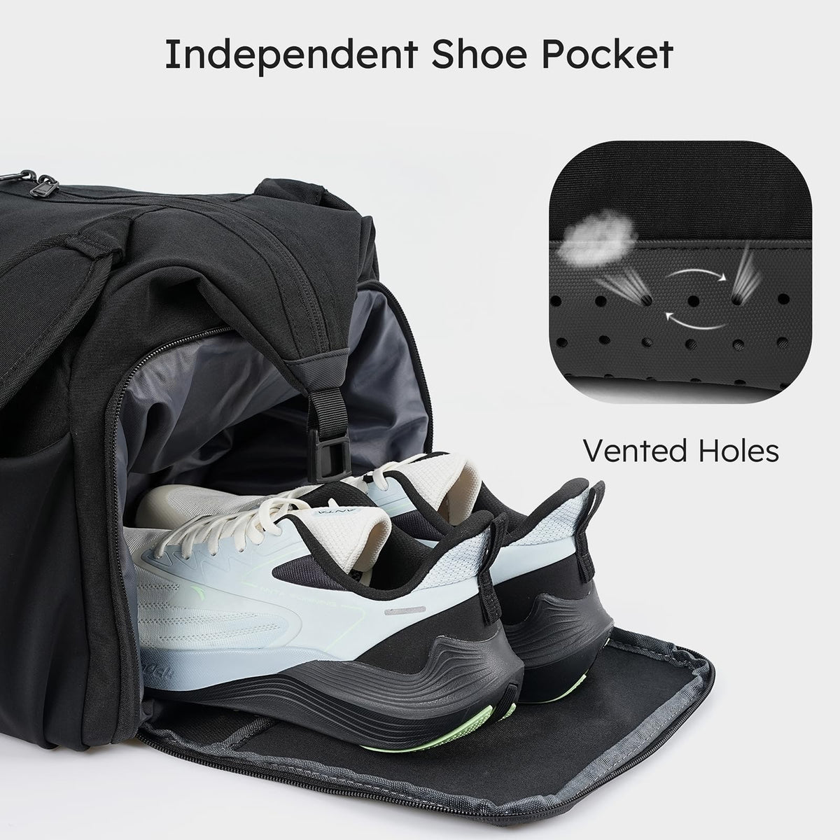 Kookoomia Gym Bag for Men with Shoes Compartment and Wet Pocket Convertible Duffle Bag and Gym Backpack Waterproof Sports Bags for Men with 2 Bottle Holders Multipurpose Weekender Overnight Bag -Black