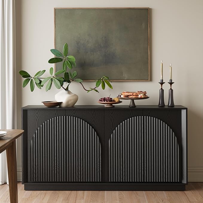 WIN2WIN 65" Fluted Sideboard Buffet Cabinet