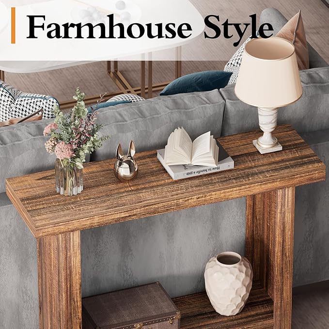 LIFECHOVY Farmhouse Wood Entryway Table Narrow Console Tables