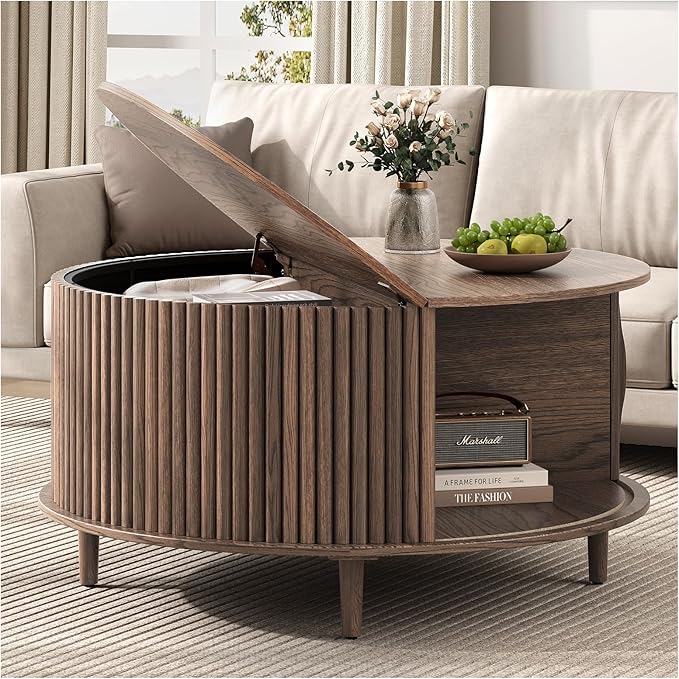 SULIVES Round Coffee Table
