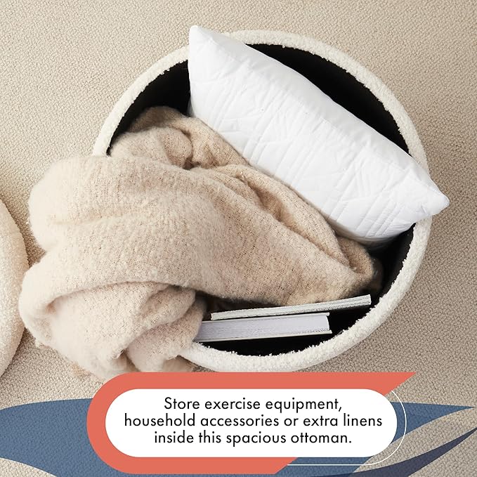 Ornavo Home Round Storage Ottoman