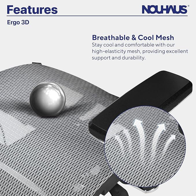 Nouhaus Ergo3D Ergonomic Office Chair Lumbar Support Mesh Office Chair
