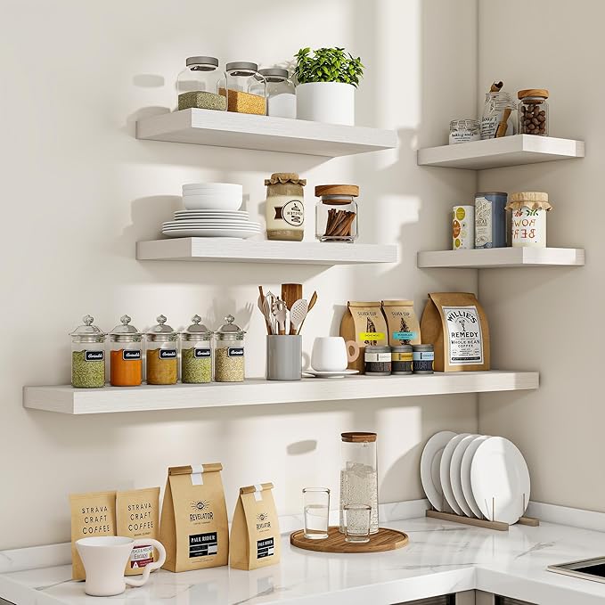 Acovy 16 Inch Floating Shelves, Wooden Shelves