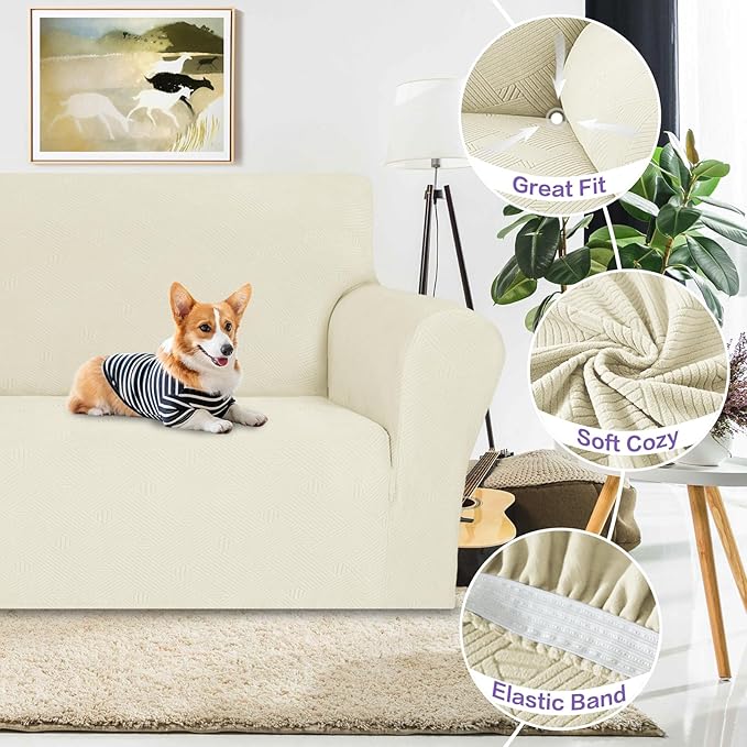 ZNSAYOTX Super Stretch Chair Slipcover, New Striped Sofa Chair Covers