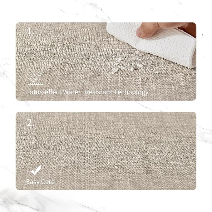 BALCONY & FALCON Placemats Set of 4 Faux Linen Cloth Place Mats Washable