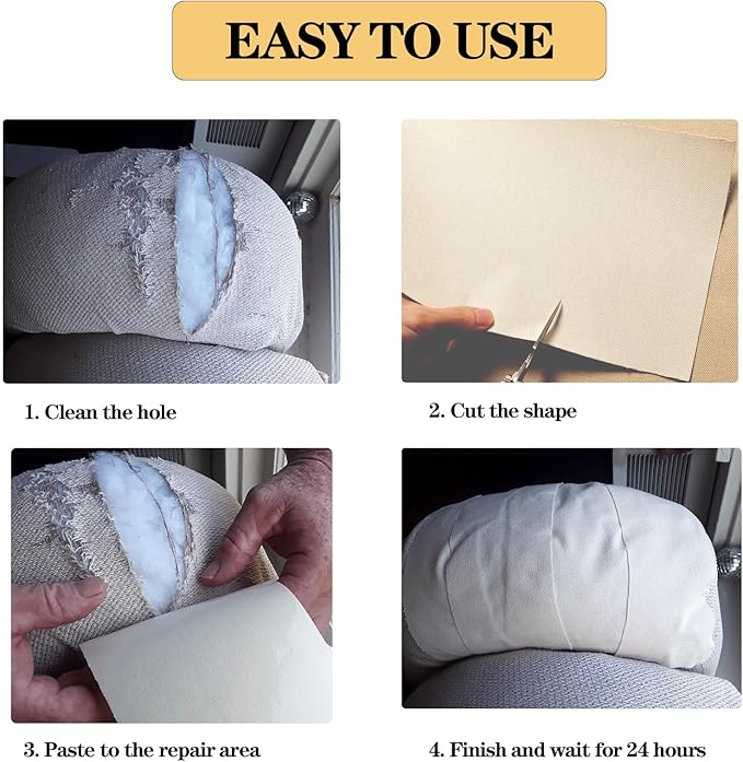 Canvas Repair Patch, 8 x12 Inch 2PCS Self-Adhesive Waterproof Linen Repair