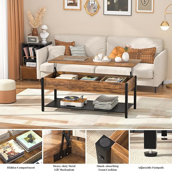 Homieasy 41.7" Lift Top Coffee Table