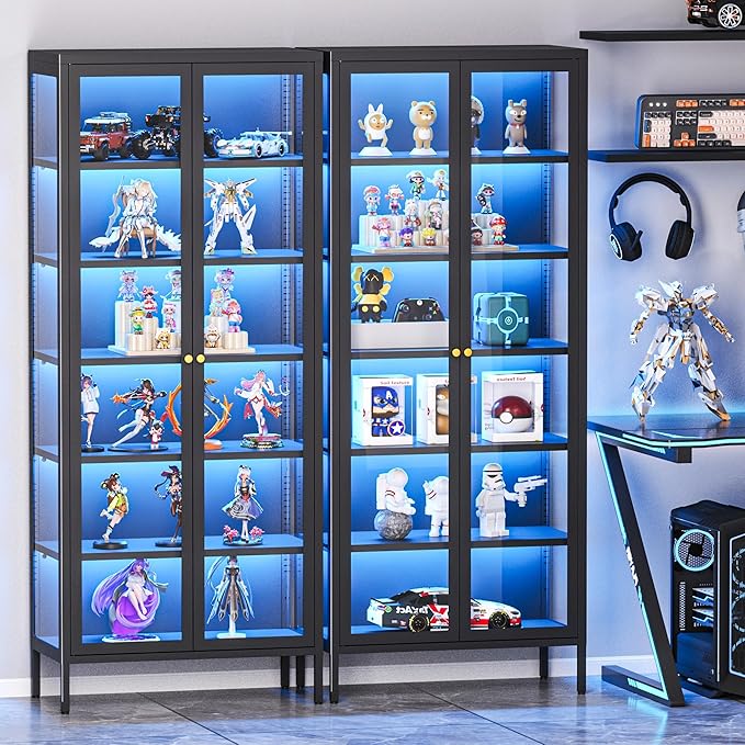 6-Tier Glass Display Cabinet