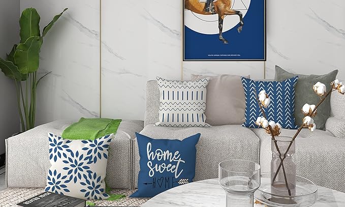 YCOLL Pillow Covers 16x16 Set of 4, Modern Sofa Throw Pillow Cover, Decorative