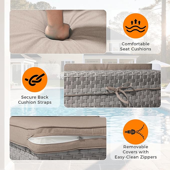 10-Seat Outdoor Wicker Patio Furniture Set