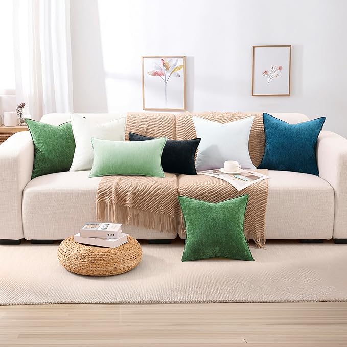 decorUhome Summer Couch Throw Pillow Covers 18x18 Set of 2, Decorative Soft