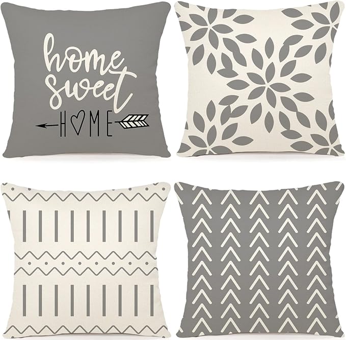 YCOLL Pillow Covers 20x20 Set of 4, Modern Sofa Throw Pillow Cover, Decorative