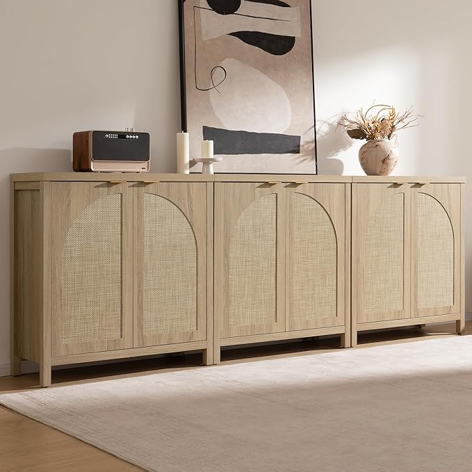 SICOTAS 68" W Rattan Sideboard Buffet Cabinet