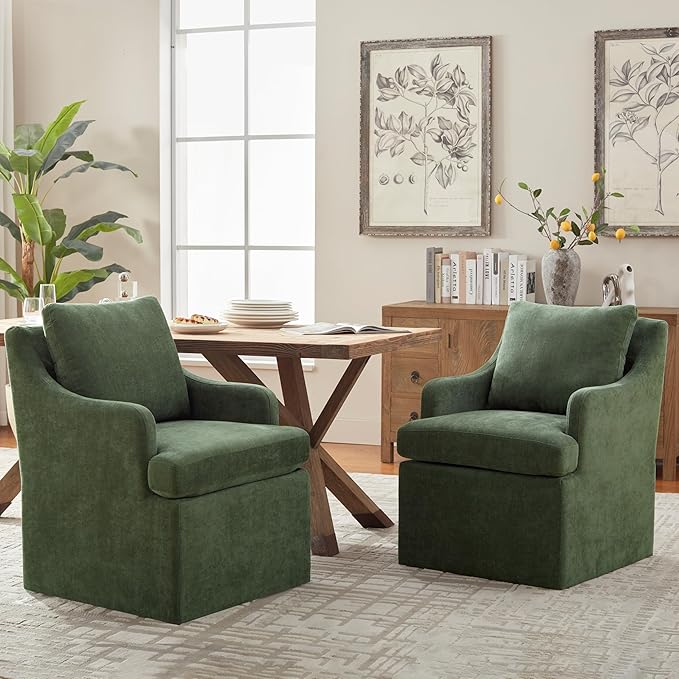 VKNOW Upholstered Dining Chairs Set of 2, Modern Kitchen Chairs Dining Room