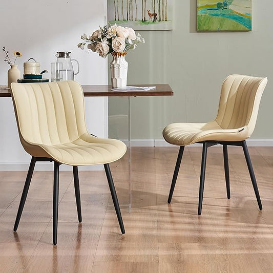 YOUNUOKE Mid-Century Modern Dining Chairs Set of 2, Armless Accent Chair
