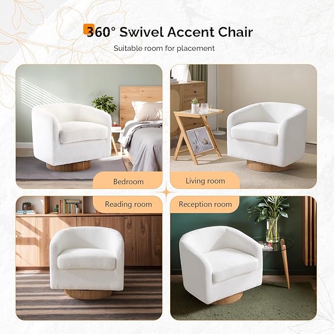 VINGLI 360°Swivel Accent Chairs Set of 2