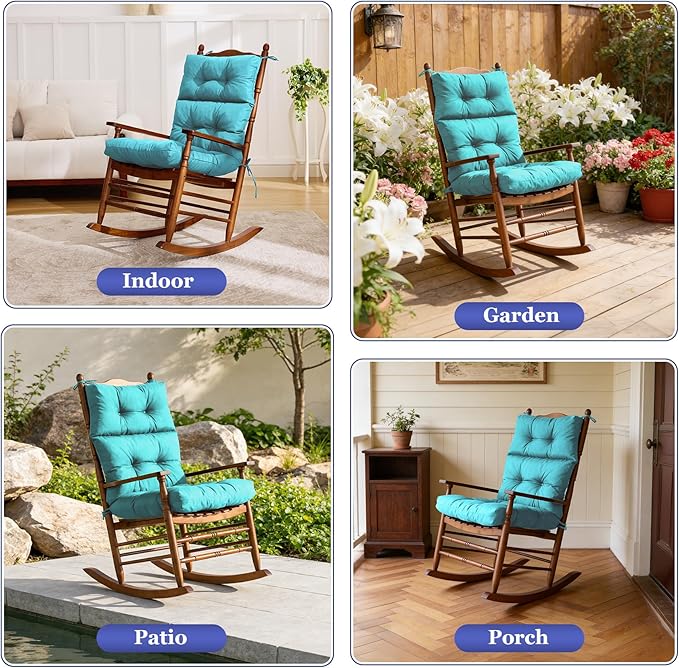 Rocking Chair Cushion, Waterproof and Fade-Resistant Adirondack Rocker Cushions