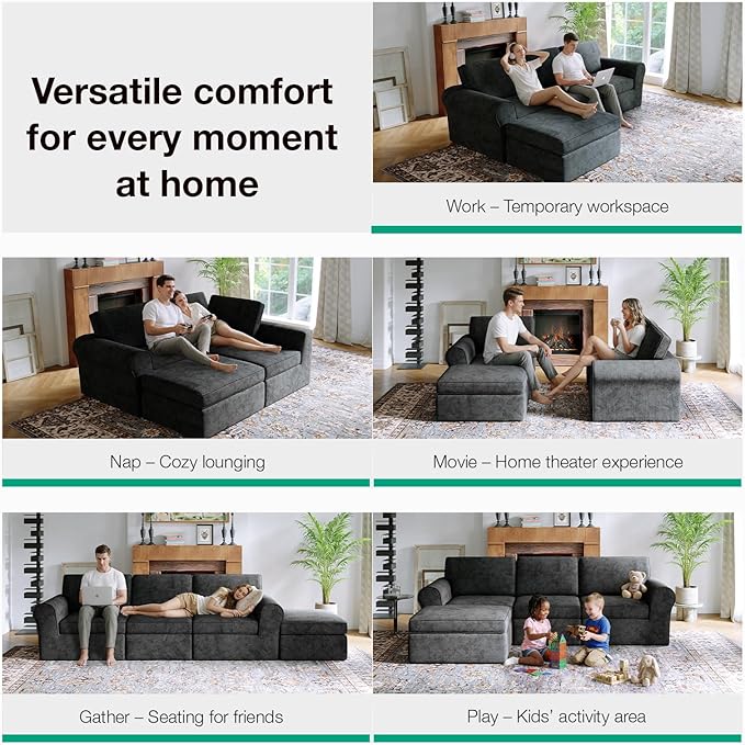 Novilla 108" Modular Sectional Sofa, Modular Sectional Couches