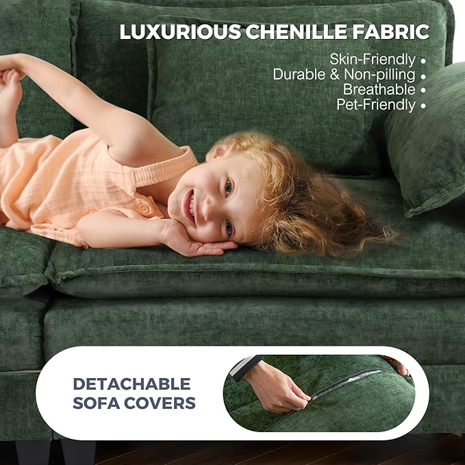 ELUCHANG Oversized 153" Modular Sectional Sofa, Comfy Cloud Couch, U Shaped