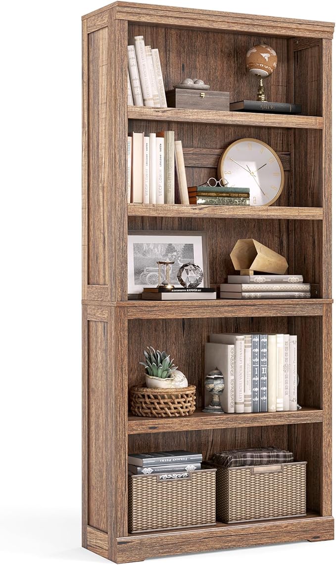 LINSY HOME 5-Shelf Bookcase, Bookshelves Floor Standing Storage Shelves 68 in