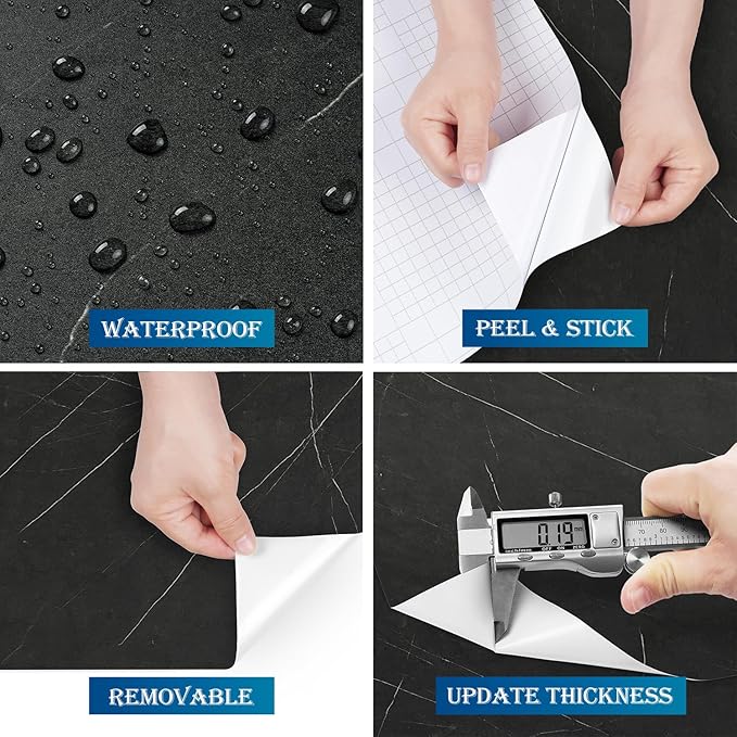 FunStick Black Marble Contact Paper