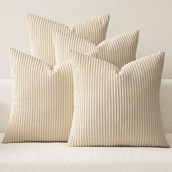 MIULEE Boho Farmhouse Throw Pillow Covers 18x18 Inch Set of 4 Mordern Nordic