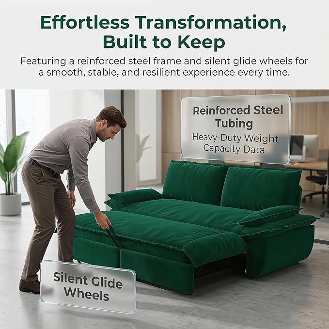 73.2" Sofa Bed Queen, 3-in-1 Pull Out Sofa Bed