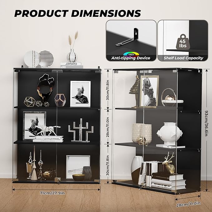 VersionTECH. Glass Display Cabinet