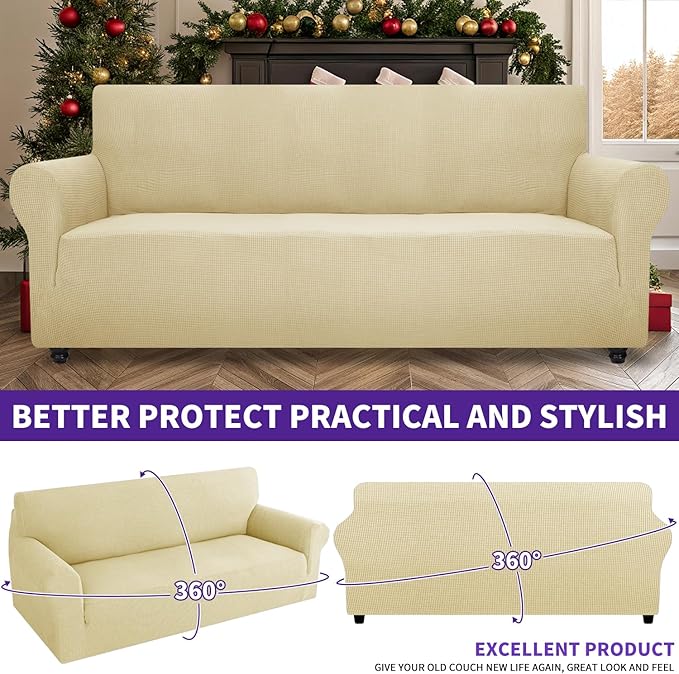 ZNSAYOTX Super Stretch Couch Cover Universal Sofa Covers