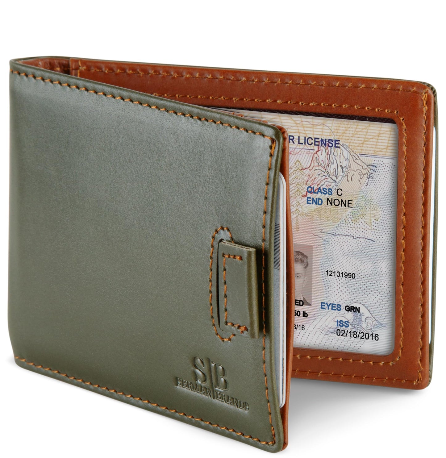 SERMAN BRANDS RFID Blocking Slim Money Clip Wallet – Leather Bifold Front Pocket Minimalist Mens Wallet with Money Clip for Men, Small Credit Card Holder Wallet - Travel Wallet with Gift Box