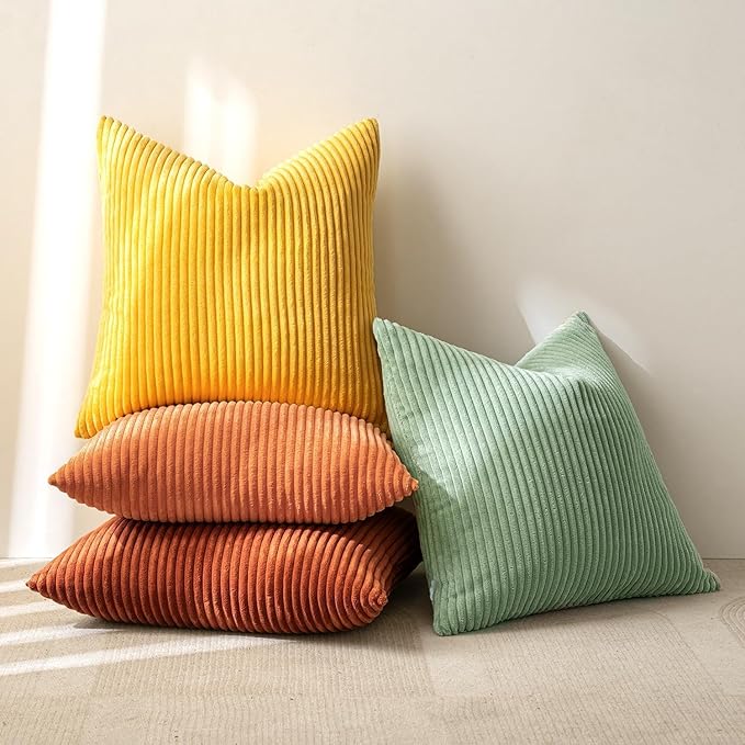 MIULEE Decorative Throw Pillow Covers 24x24 Inch Set of 4, Vibrant Cushion