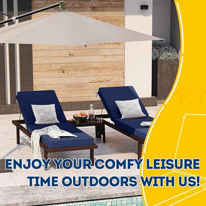 AAAAAcessories Outdoor Chaise Lounge Cushions, Waterproof Patio Furniture